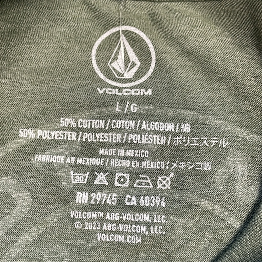 Volcom True To This Graphic Tee T Shirt Short Sleeve Green Skater Sz L - Picture 4 of 9